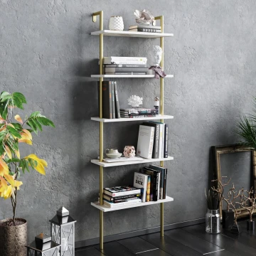 Libreria PAULA 174x60 cm bianco/oro