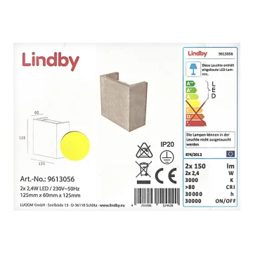 Lindby - Applique LED YVA 2xLED/2,4W/230V