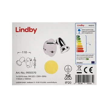 Lindby - Faretto LED a parete ARMINIUS 1xGU10/5W/230V