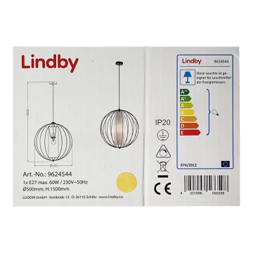 Lindby - Lampadario a sospensione con filo KORIKO 1xE27/60W/230V