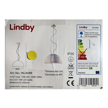 Lindby - LED RGB Lampadario dimmerabile a sospensione con filo CAROLLE LED/10W/230V Wi-Fi Tuya