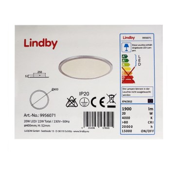 Lindby - Plafoniera LED LEONTA LED/20W/230V