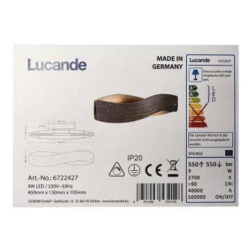 Lucande - Applique a LED LIAN LED/9W/230V