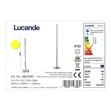 Lucande - Lampada da terra LED dimmerabile MARGEAU 7xLED/4,7W/230V