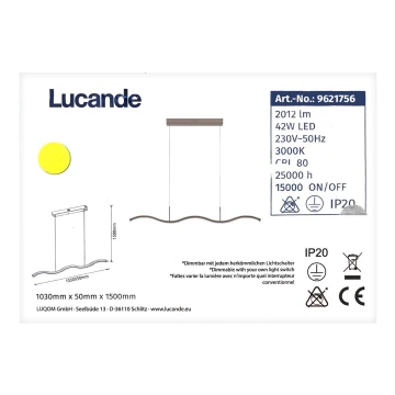 Lucande - Lampadario a sospensione con filo LED dimmerabile BRAMA LED/42W/230V