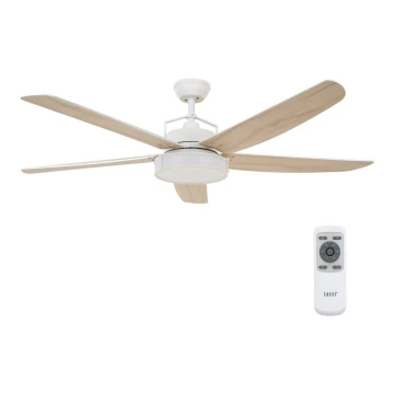 Lucci air 213176-Ventilatore da soffitto dimmerabile a LED LOUISVILLE 1xGX53/18W/230V legno/bianco + telecomando