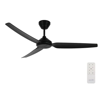 Lucci air 21616349 - Ventilatore da soffitto POLIS IP55 nero + telecomando