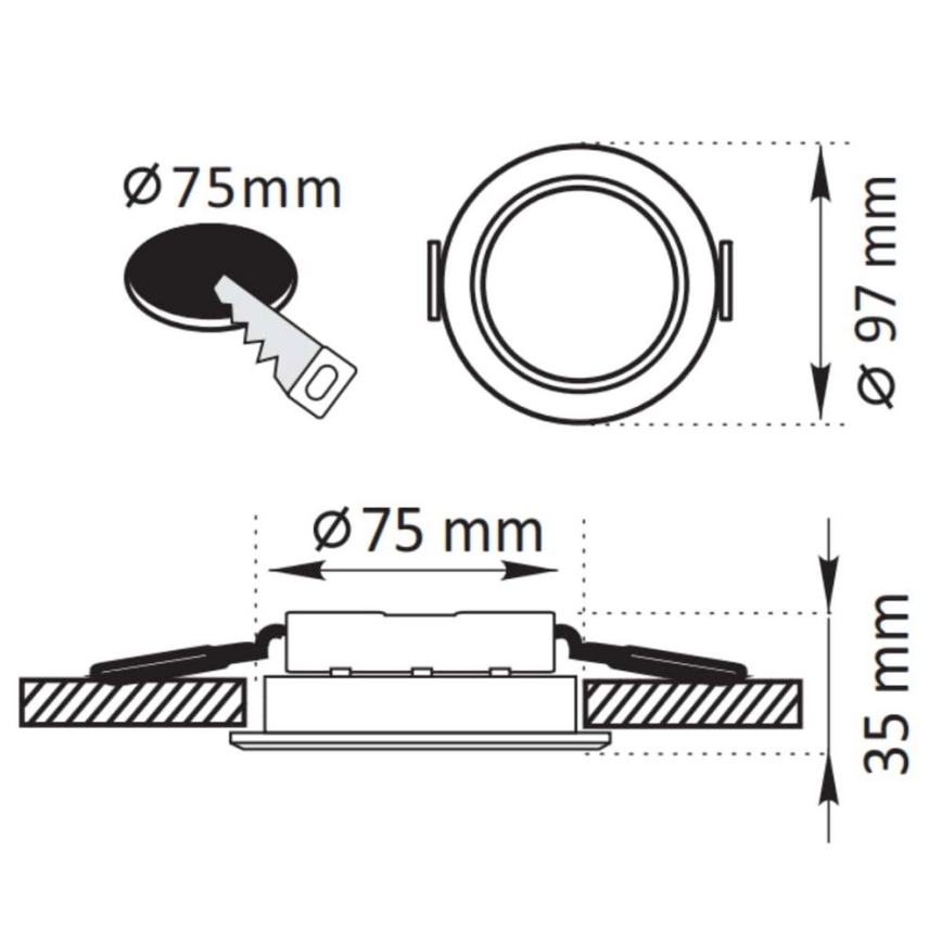 Luce LED da incasso ZOE LED/4,8W/230V argento