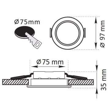 Luce LED da incasso ZOE LED/4,8W/230V nero