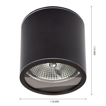 Luce Spot da bagno CHLOE AR111 1xGU10/15W/230V IP44 arrotondato nero