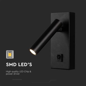 Luce Spot da parete a LED LED/2W/230V 4000K nero