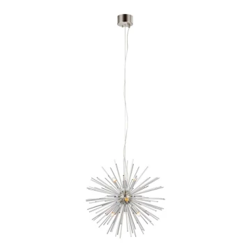 Markslöjd 108049 - Lampadario su filo SOLEIL 9xE14/20W/230V argento