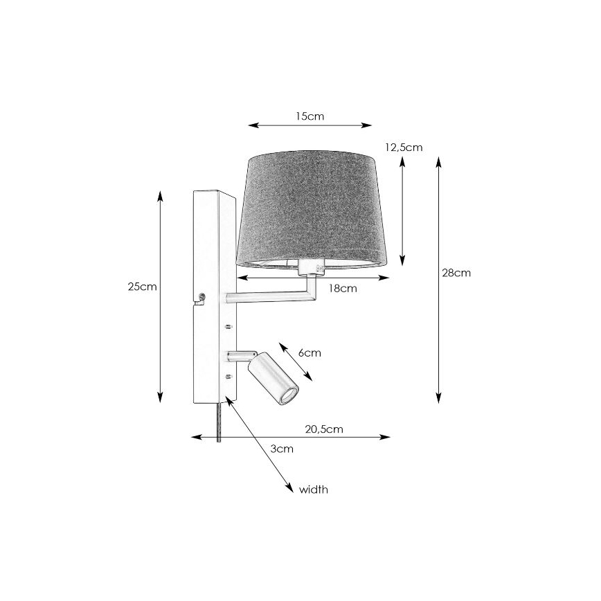 Markslöjd 108596 - Lampada da parete a LED con USB COMO 1xE14/40W/230V + LED/3W bianco/cromo