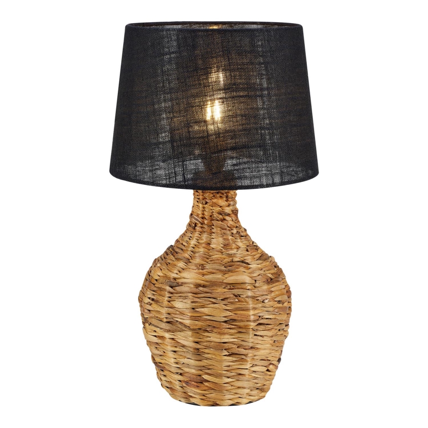 Markslöjd 108770 - Lampada da tavolo PAGLIA 1xE27/40W/230V nero/rattan