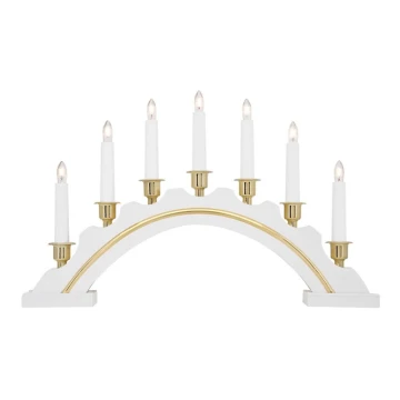 Markslöjd 700446 - Candelabro natalizio CELINE 7xE10/3W/230V bianco