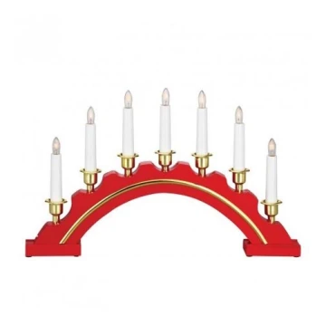 Markslöjd 700447 - Candelabro natalizio CELINE 7xE10/3W/230V rosso