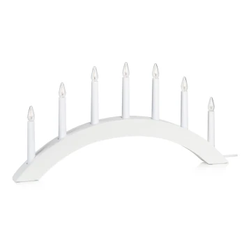 Markslöjd 704830 - Candelabro di natale ATLE 7xE10/3W/230V bianco