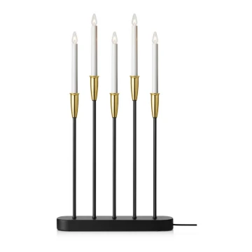 Markslöjd 705282 - Decorazione di Natale NICE 5xE10/3W/230V nero/ottone