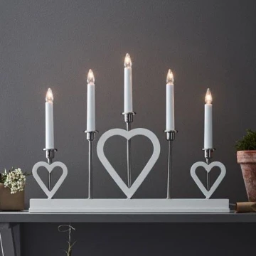 Markslöjd 705830 - Candelabro natalizio MELISSA 5xE10/3W/230V bianco