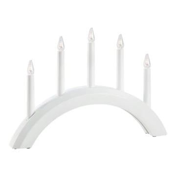 Markslöjd 705952 - Candelabro natalizio AVENTO 5xE10/3W/230V bianco