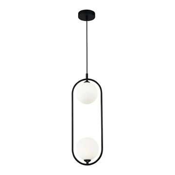 Maytoni MOD013PL-02B - Lampadario a sospensione con filo RING 2xG9/25W/230V nero