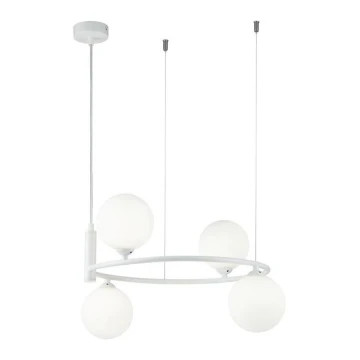 Maytoni MOD013PL-04W - Lampadario a sospensione con filo RING 4xG9/25W/230V bianco