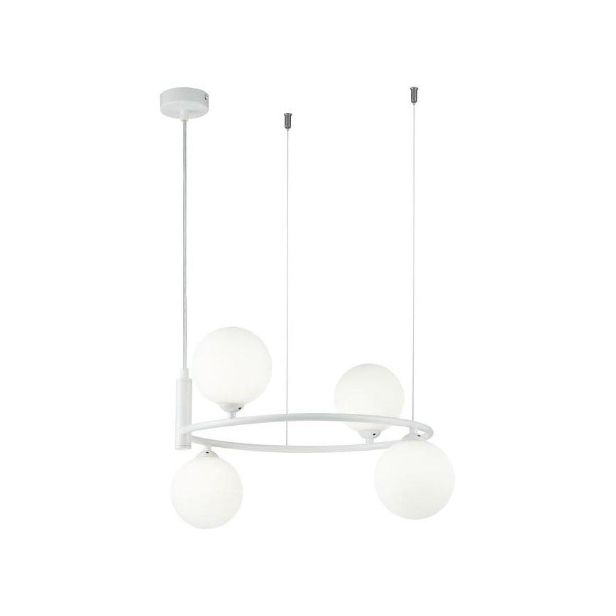 Maytoni MOD013PL-04W - Lampadario a sospensione con filo RING 4xG9/25W/230V bianco