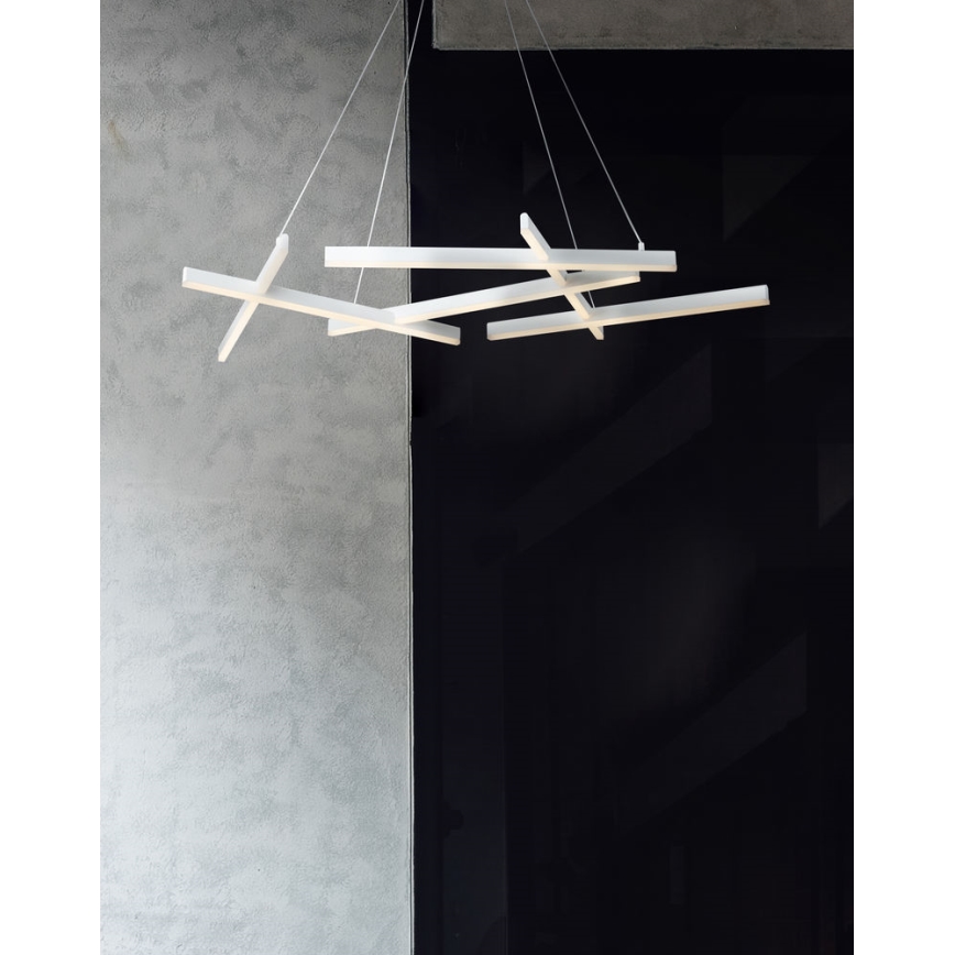 Maytoni MOD016PL-L75W - Lampadario LED a sospensione con filo LINE LED/79W/230V bianco