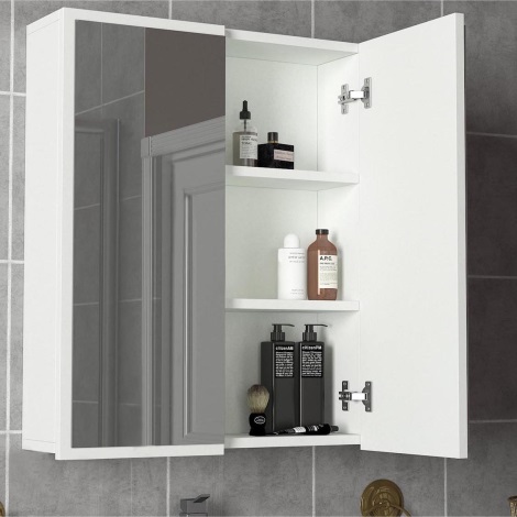 Mobile da bagno con specchio KAYLA 78x60 cm bianco