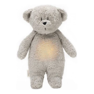 Moonie - Compagno di coccole con melodia e luce orsacchiotto organic grigio natur