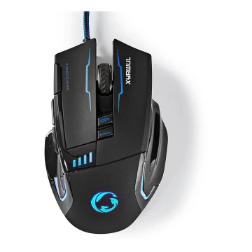 Mouse da gioco LED 800/1600/2400/4000 DPI 8 pulsanti nero