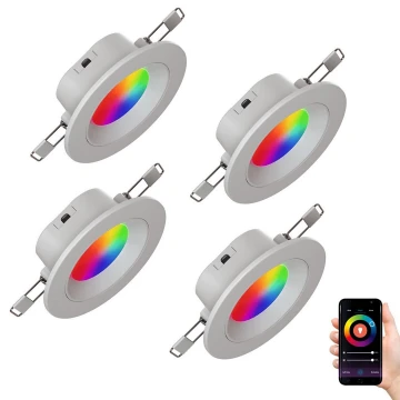 Nanoleaf - SET 4x LED RGBW Lampada da incasso dimmerabile ESSENTIALS LED/6W/230V 2700-6500K CRI 90 Wi-Fi