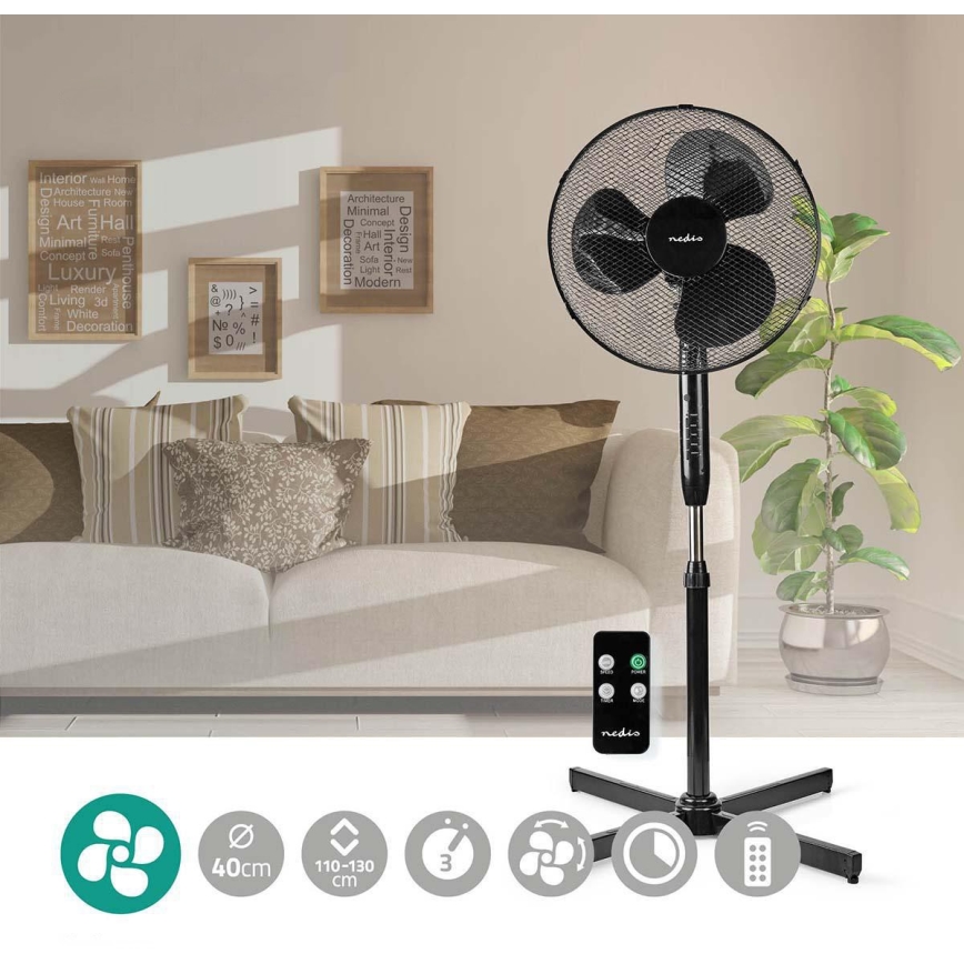 Ventilatore 40W/230V nero + telecomando