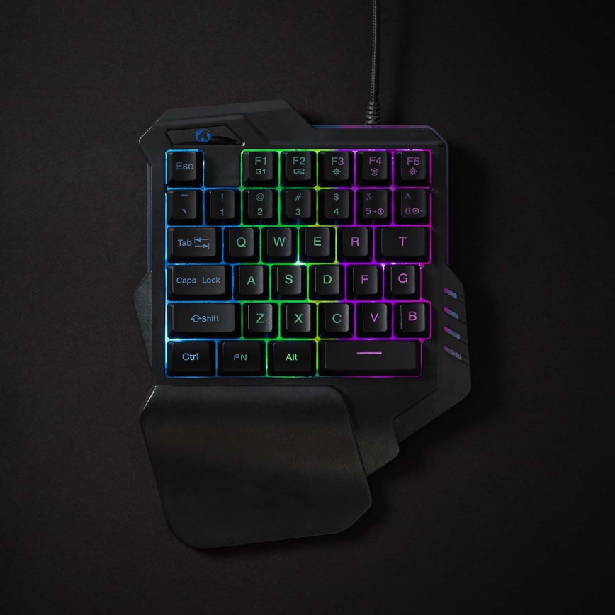 Nedis GKBDS110BK - Tastiera da gioco LED RGB a una mano 5V