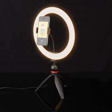 Lampada LED dimmerabile su treppiede con supporto per vlogging LED/6W/USB 2700-6700K