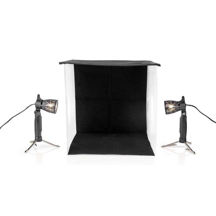 Studio fotografico portatile a LED 2xGU10/5W/230V