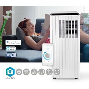 Condizionatore d'aria mobile Smart 3in1 comprensivo di accessori completi 1010W/230V 9000 BTU Wi-Fi + telecomando