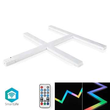 Nedis WIFILW06RGB - LED RGBW Binario dimmerabile smart LED/8W/230V Wi-Fi Tuya