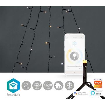 Tenda di Natale LED per esterni 200xLED/8 funzioni 5x7m IP65 Wi-Fi Tuya bianco caldo/freddo