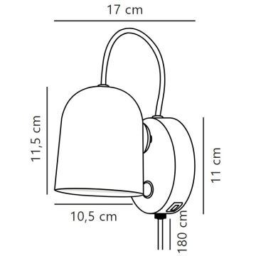Nordlux - Faretto da parete con USB port ANGLE 1xGU10/25W/230V bianco