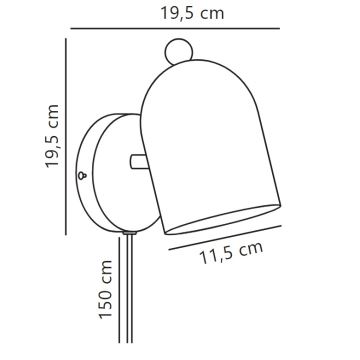 Nordlux - Faretto da parete GASTON 1xE27/15W/230V blu