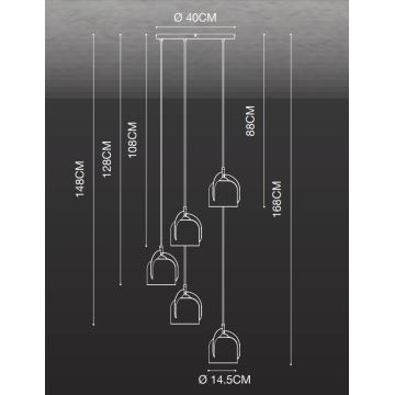 Nordlux - Lampadario a sospensione con filo BOSHI 5xE14/40W/230V