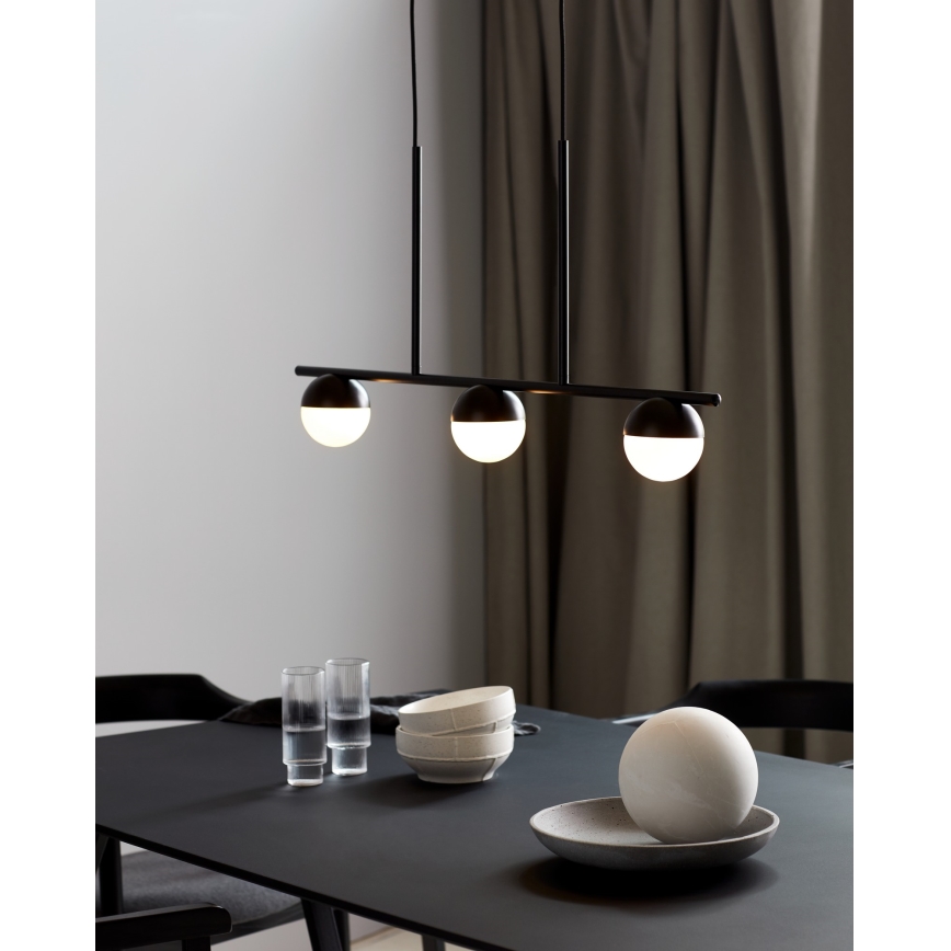 Nordlux - Lampadario a sospensione con filo CONTINA 3xG9/5W/230V nero