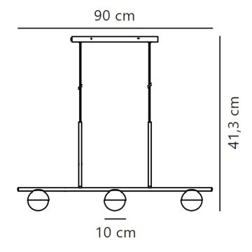 Nordlux - Lampadario a sospensione con filo CONTINA 3xG9/5W/230V nero