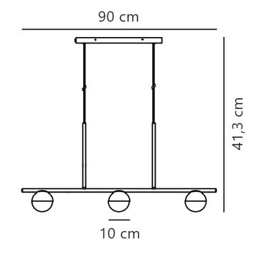 Nordlux - Lampadario a sospensione con filo CONTINA 3xG9/5W/230V ottone