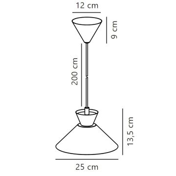 Nordlux - Lampadario a sospensione con filo DIAL 1xE27/40W/230V diametro 25 cm giallo