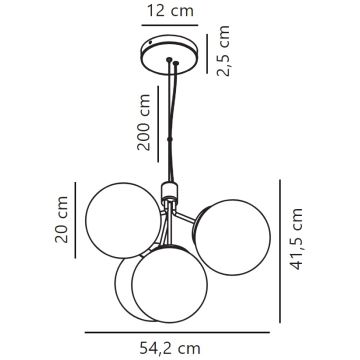 Nordlux - Lampadario a sospensione con filo IVONA 4xE27/28W/230V oro