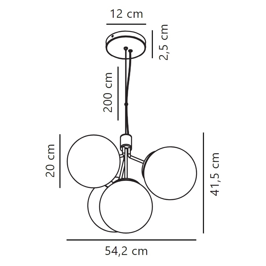 Nordlux - Lampadario a sospensione con filo IVONA 4xE27/28W/230V oro