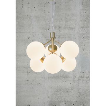 Nordlux - Lampadario a sospensione con filo IVONA 6xE27/28W/230V oro