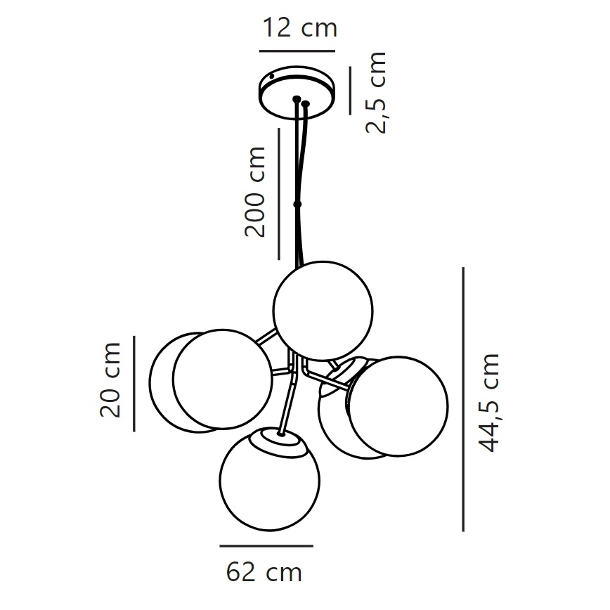 Nordlux - Lampadario a sospensione con filo IVONA 6xE27/28W/230V oro